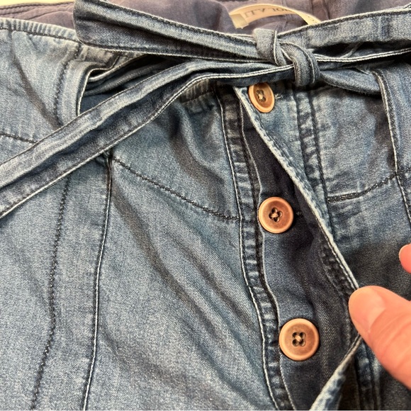 Ulla Johnson Gavin Chambray Belted Tie Shorts Blue Size 4 - Picture 6 of 6